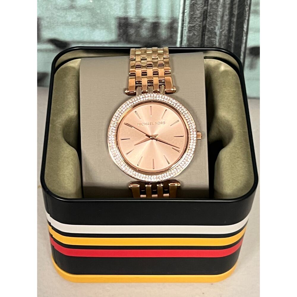 Michael Kors MK3192 Darci Rose Gold Dial Pave Bezel Ladies Watch